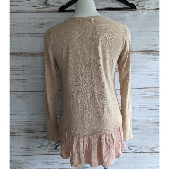 Eri + Ali Anthropologie Peplum Bleached Top Sz S - Picture 6 of 6